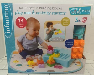 Infantino Super Soft 1st Building Blocks Activity Station & Play Mat 14-piece - Picture 1 of 6