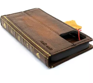 Genuine Leather Case For Apple iPhone 13 Pro Max Bible Book Wallet Vintage Cover - Picture 1 of 10