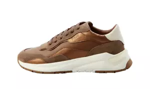 BOSS Sneakers da donna in pelle scarpe da ginnastica sportive colore marrone - taglia 7/37 - Foto 1 di 10