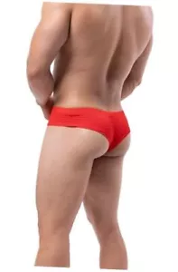 Men's Cheeky Boxer Briefs Sexy Brazilian Back Mens Underwear Low X-Large Red - Picture 1 of 7
