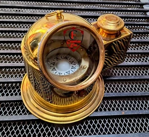 Boot/Schiff Binnacle Kompass Gimbals Öllampe Maritim Garten Deko Vintage Geschenke. - Bild 1 von 5