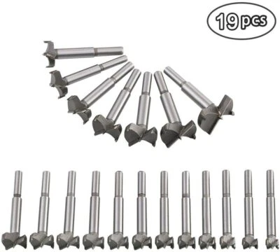 Dübelbohrer Holzbohrer 19er Forstnerbohrer Cutter Bit-Set Rund Schaft Holz Tools - Bild 1 von 4