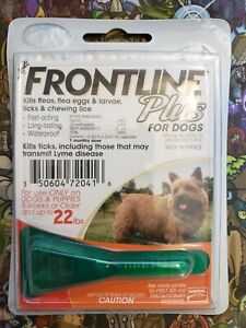 Frontline Plus Flea Lice Tick Remedy for Dogs Up to 22 lbs 1 Month Dose