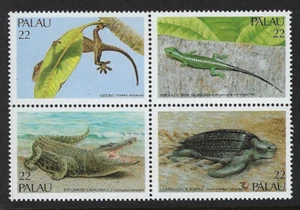 PALAU:1986 Reptiles set SG 155-8 MNH block - Picture 1 of 1