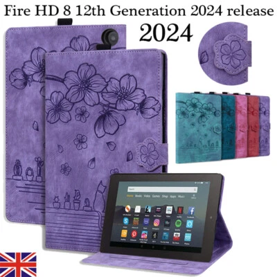 XYFENGHUA For Amazon Kindle Fire HD 8 12th Generation 2024 release Case Flip Leather Cover