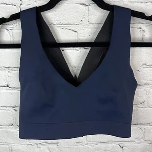 Athleta Crossover Reversible Sports Bra Womens S Blue Black Athletic Workout Gym - Picture 1 of 5