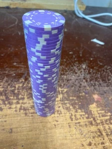 Lila Würfel Design 11,5 Gramm Pokerchips 50 Stück. NEU - Bild 1 von 2