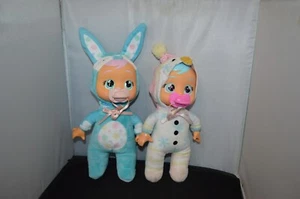 2 Cry Babies Tiny Cuddles 9" EASTER BUNNY Baby Doll - BROOKS & Holly Jolly Q5 - Picture 1 of 4