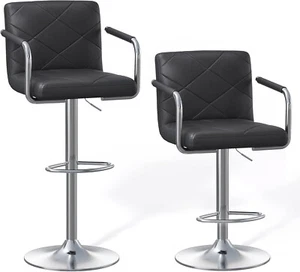 Set di 2 SGABELLI bar, regolabile in altezza, rotazione a 360 gradi,NERO DESIGN - Foto 1 di 5