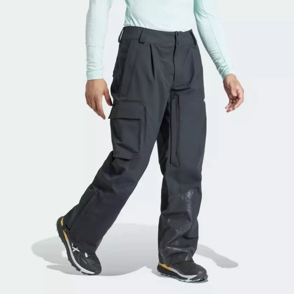 Adidas Terrex Techrock 3L Alpine Mens Small Black Snow Ski Pants IB1203