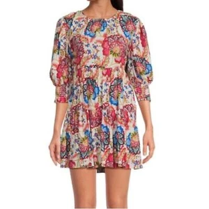 NWT Misa Los Angeles Open Back Honor Floral Mini Dress Sz Large - Picture 1 of 14