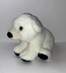 Wild Republic Polar Bear Plush White Stuffed Animal Black Paws Toy Sitting - Picture 1 of 7