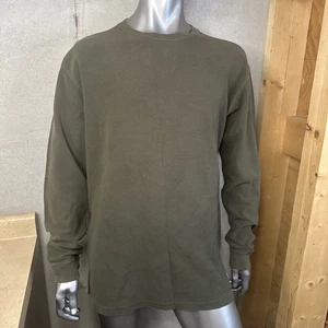 Carhartt Men’s Large Force Thermal Waffle Knit Long Sleeve Shirt Green *Hole* - Picture 1 of 6