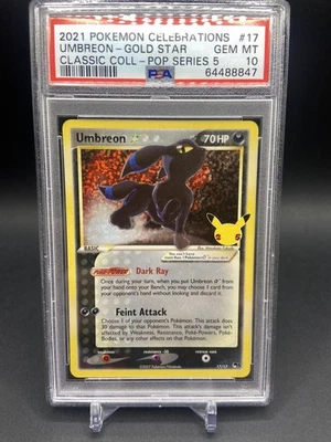2021 POKEMON CELEBRATIONS CLASSIC COLLECTION #17 UMBREON-GOLD STAR PSA 10 - Image 1 of 2
