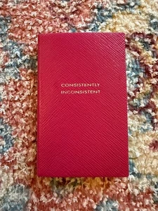 Smythson Panama notebook in Pink leather ‘Consistently Inconsistent’  - Picture 1 of 7