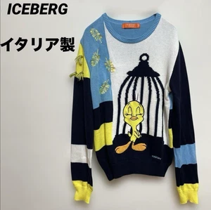 Iceberg HISTORY Tweety Bird Loony Tunes Pullover Strick Vintage Made in Italy gebraucht - Bild 1 von 12
