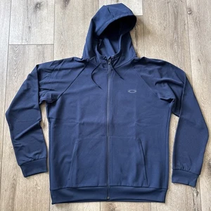 Oakley Hydrolix Full Zip Performance Fit Navy Blue Hoodie Men's Size Large #545 - Picture 1 of 13