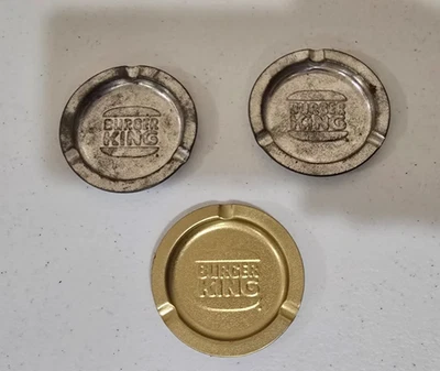 VINTAGE BURGER KING METAL ASHTRAYS (3) - Image 1 of 2