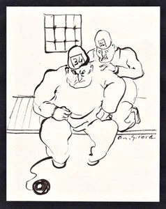 Prisoners Prison Cartoon Caricature Drawing A. Girard - Picture 1 of 1
