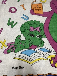 Barney the Dinosaur Bedding Blanket Twin/Full Size Vintage 90s 1993 - Picture 1 of 8