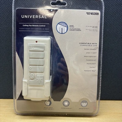 Harbor Breeze 40837 White Handheld Universal Ceiling Fan Remote Control New - Image 1 of 4
