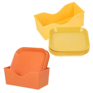  1 Set quadratische Teller Speiseteller - wiederverwendbare Spieß Knochen Schale mit Aufbewahrung - Bild 1 von 12