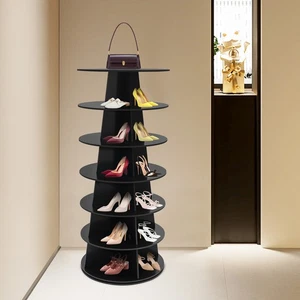 Rotating Shoe Rack, Spinning Shoe Rack, 360° Revolving Shoe Storage Organizer - Picture 1 of 14
