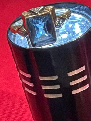 Винтажный цветной драгоценный камень аквамарин золото 10 карат 1,95 г - Изображение 1 из 4