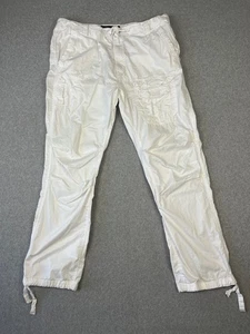 Vintage Sean John Cargo Pants Mens 40x33 White Relaxed Fit Straight Leg Y2K - Picture 1 of 10