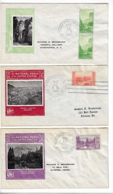 FDC's  #756-65      Imperforate National Parks  set  --  Ioor - Image 1 of 4