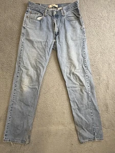 Pantalones de mezclilla Levis 505 para hombre 34x36 azul calce regular pierna recta cremallera mosca desgastados - Imagen 1 de 19