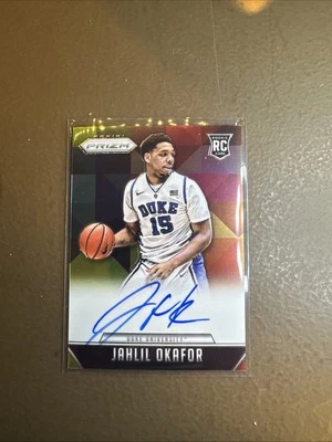 2015-16 Panini Prizm Rookie Signatures RS-JO Jahlil Okafor Duke Blue Devils Auto - Image 1 of 2