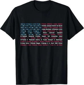 MIGLIORE! T-shirt List 46 Presidenti degli Stati Uniti Fun History Flag taglia S-3XL - Foto 1 di 3