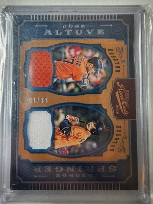 2016 Panini Prime Cuts Baseball No CPM-AP George Springer Jose Altuve /99 Mem... - Image 1 of 3