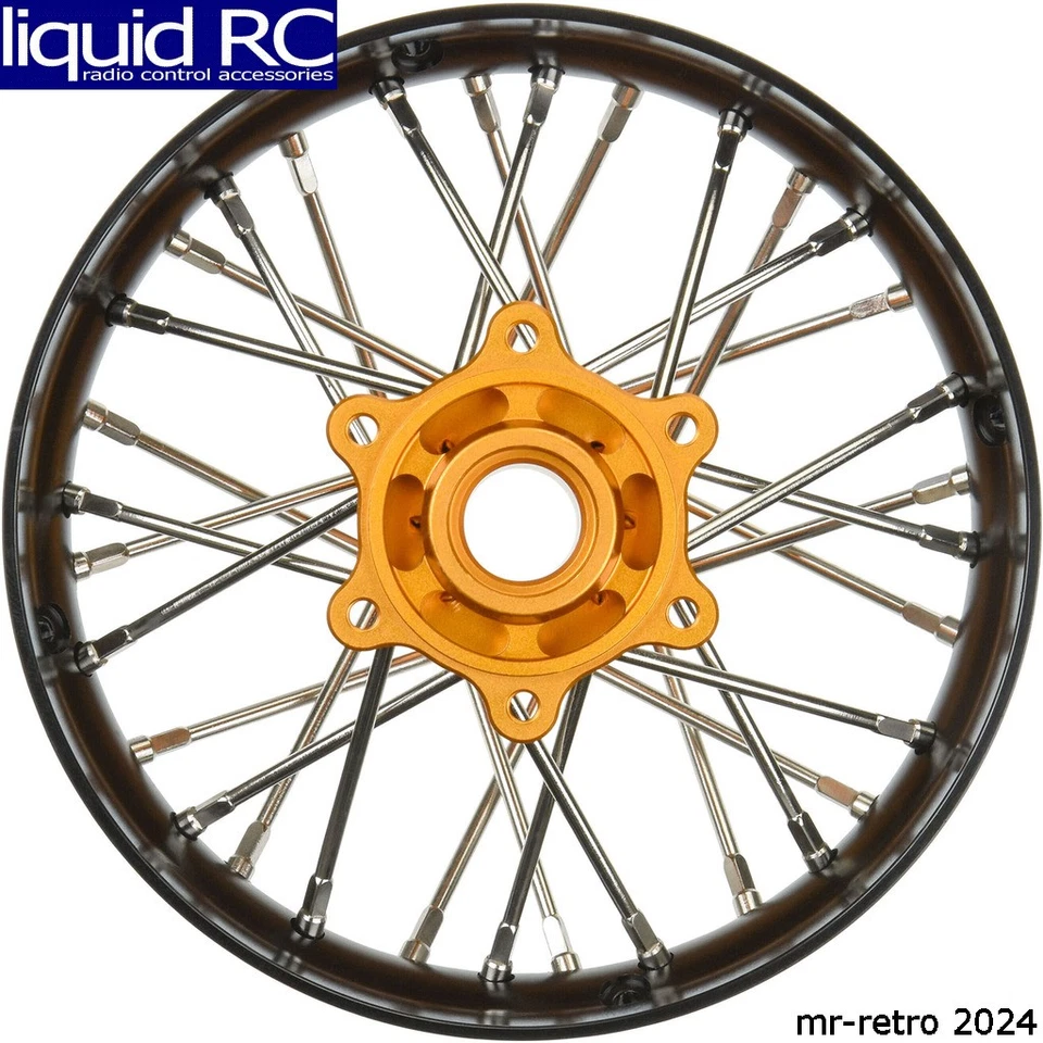 Pro-Line 284800T3 Pro-Spec Aluminum V2 Bead Rear Wheel Black/Gold 1 : Losi - Image 1 of 1