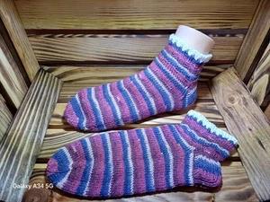 Sneakersocken/Kurzsocken 38/39 Handgestrickt - Bild 1 von 1