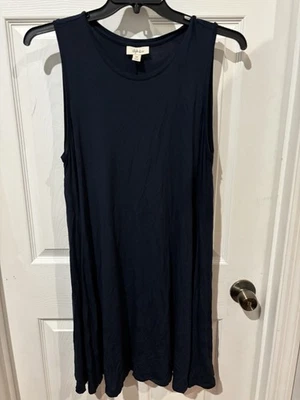 WOMENS STYLE & CO NAVY SLEEVELESS A-LINE/SWING DRESS, SCOOP NECK PXL - Image 1 of 4