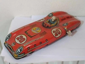 vtg Jaguar Grand Prix race car Wind Up Tin Toy Ananiadis Greece used - Picture 1 of 7