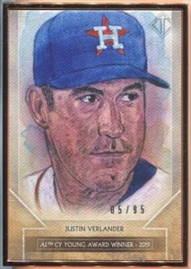2020 Topps Transcendent Sketch #TTCR-JVR Justin Verlander Houston Astros 5/95 - Picture 1 of 2