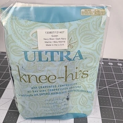 Silkies Ultra Knee Hi's градуированное сжатие размер Queen темно-синий 1 пакет 3 шт. - Изображение 1 из 4