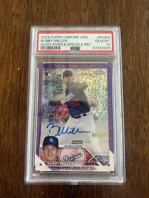2023 Topps Chrome Update Series - Autograph Purple Refractor #RA-BM Bobby Miller - Image 1 of 2