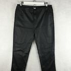 Apperloth Pants Faux Leather Ladies Size 12 - 14 Black Stretch Wetlook Skinny