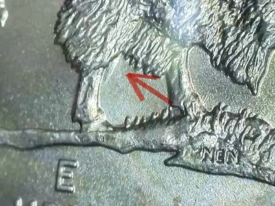 2005 P Jefferson bison Injured bison Nickel Die Gouge Error - Image 1 of 4