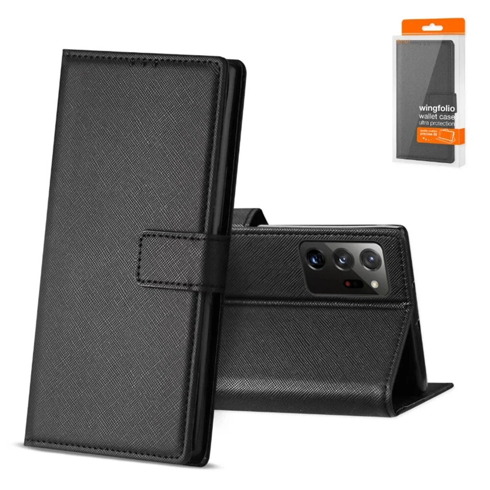 For Samsung Galaxy Note 20 Ultra Wallet Case Phone Cover Card Holder Slim Black - Image 1 of 1