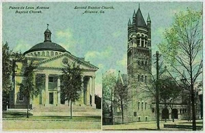 Iglesia Bautista Ponce de Leon Avenue and Second Avenue, Atlanta, Georgia ca.1910 - Imagen 1 de 2