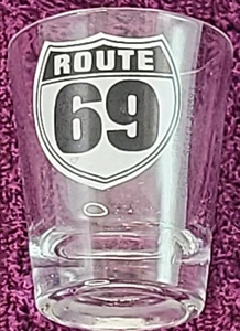 Route 69 Shot Glass Black & White Road Sign 2.5x2 Cocktails Party Funny - Picture 1 of 8