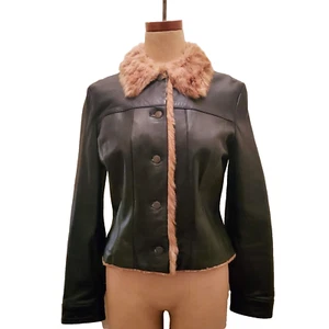 Vintage Sandro Ferrone for A.S.F Black Lambskin Leather Aviator Jacket Sz 44 - Picture 1 of 15