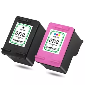 Combo 67xl Ink Cartridges for HP Ink 67 XL for deskjet 2700 Envy 6000 6055 - Picture 1 of 8