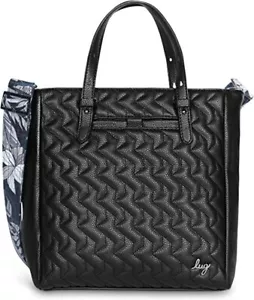 New Lug Travel RFID CHARTER VL Convertible Tote Bag Crossbody BLACK Vegan leathe - Picture 1 of 9