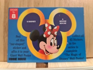 DISNEY EAR SHAPED STICKERS🏆1992 #7 MINNIE MOUSE🏆FREE POST - Foto 1 di 1